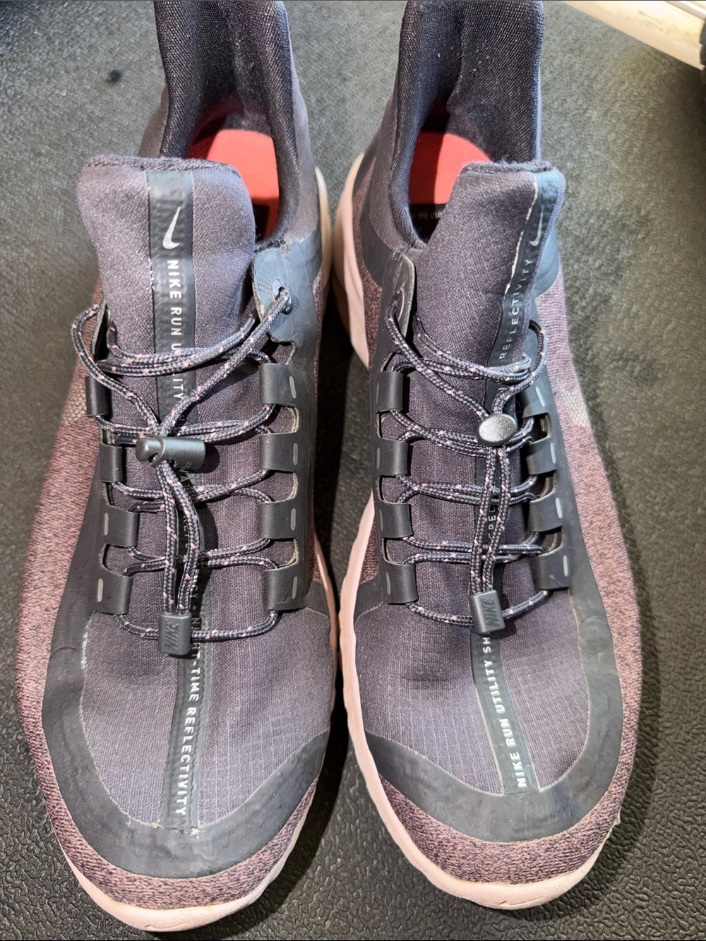 Nike Black and Pink Trail-Style Athletic Shoes